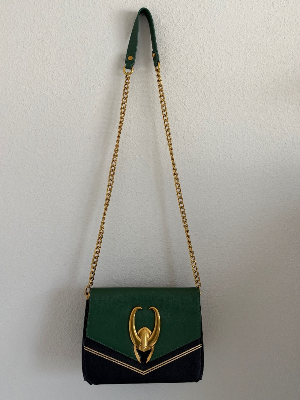 Loungefly Marvel Loki Green Black Gold Cosplay Crossbody Bag